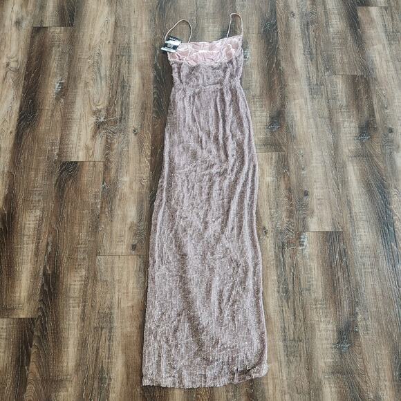Retrofete Katya Dress Lilac Purple XS Maxi Sequins Cowl Neck Sleeveless NWT - Picture 6 of 12